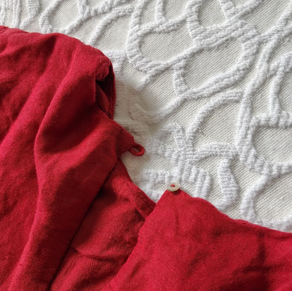 Urban Outfitters Red Ruffle Mini Dress Large L - Picture 8 of 12